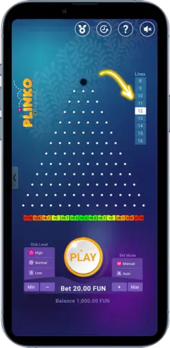 Plinko board lines adjustment in mobile mode
