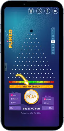 Plinko multiplier payout and win result display